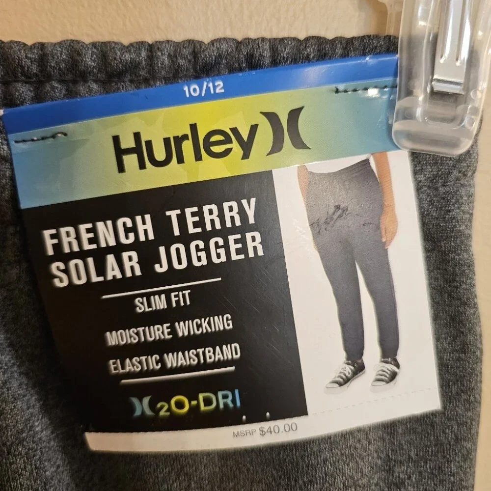Hurley Boys Large 10/12 Gray French Terry Solar Jogger